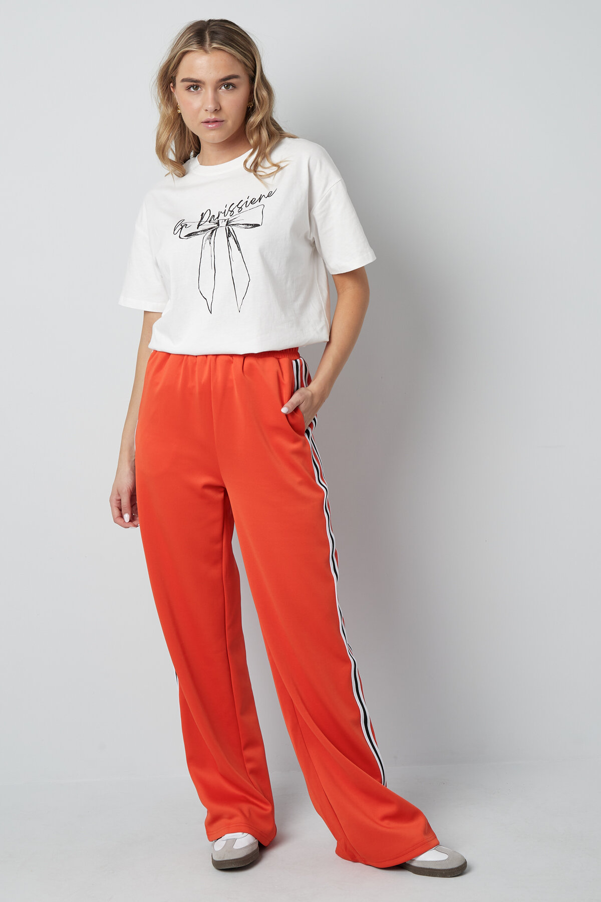 Woven Women's Straight Pants Sporty Solid Color Picture12