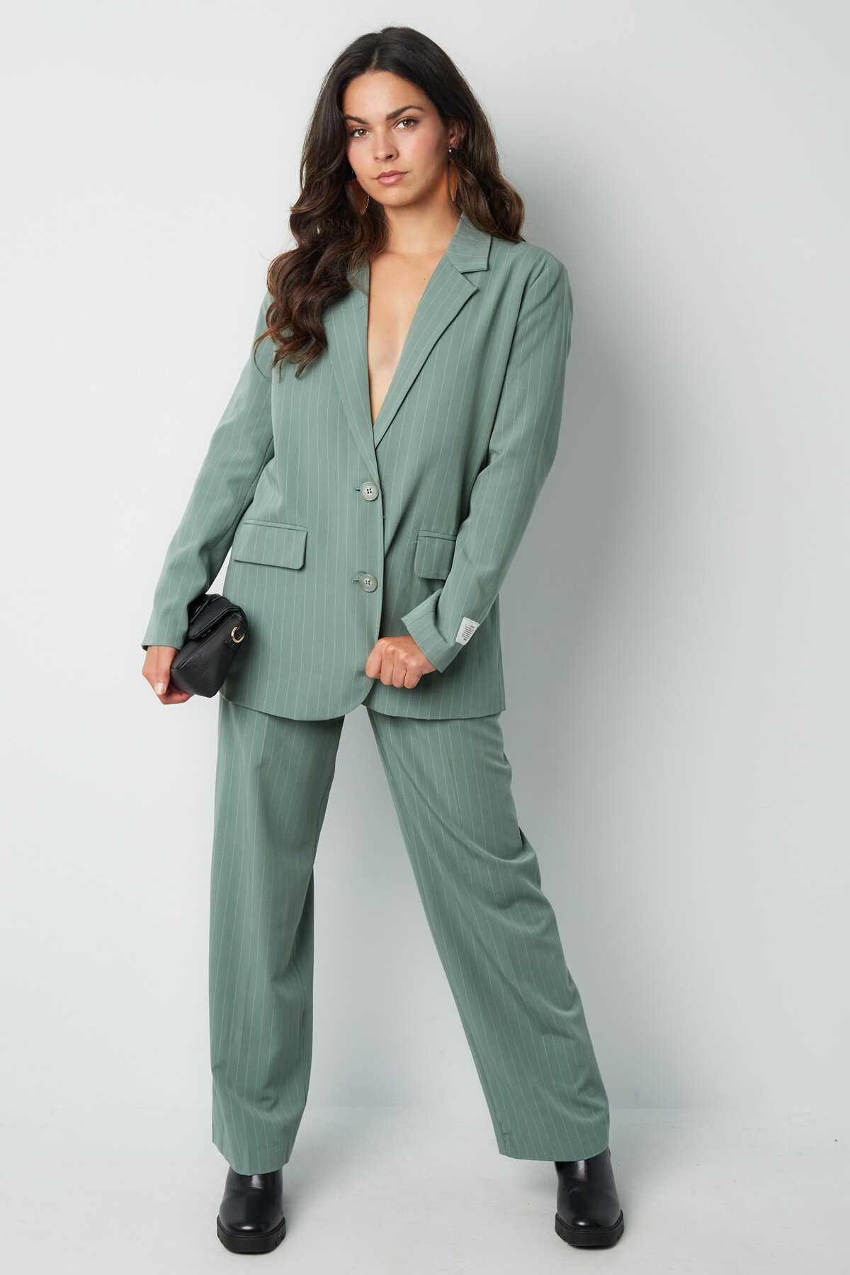 Gewebte Gerade Hose Elegante Streifen Bild6
