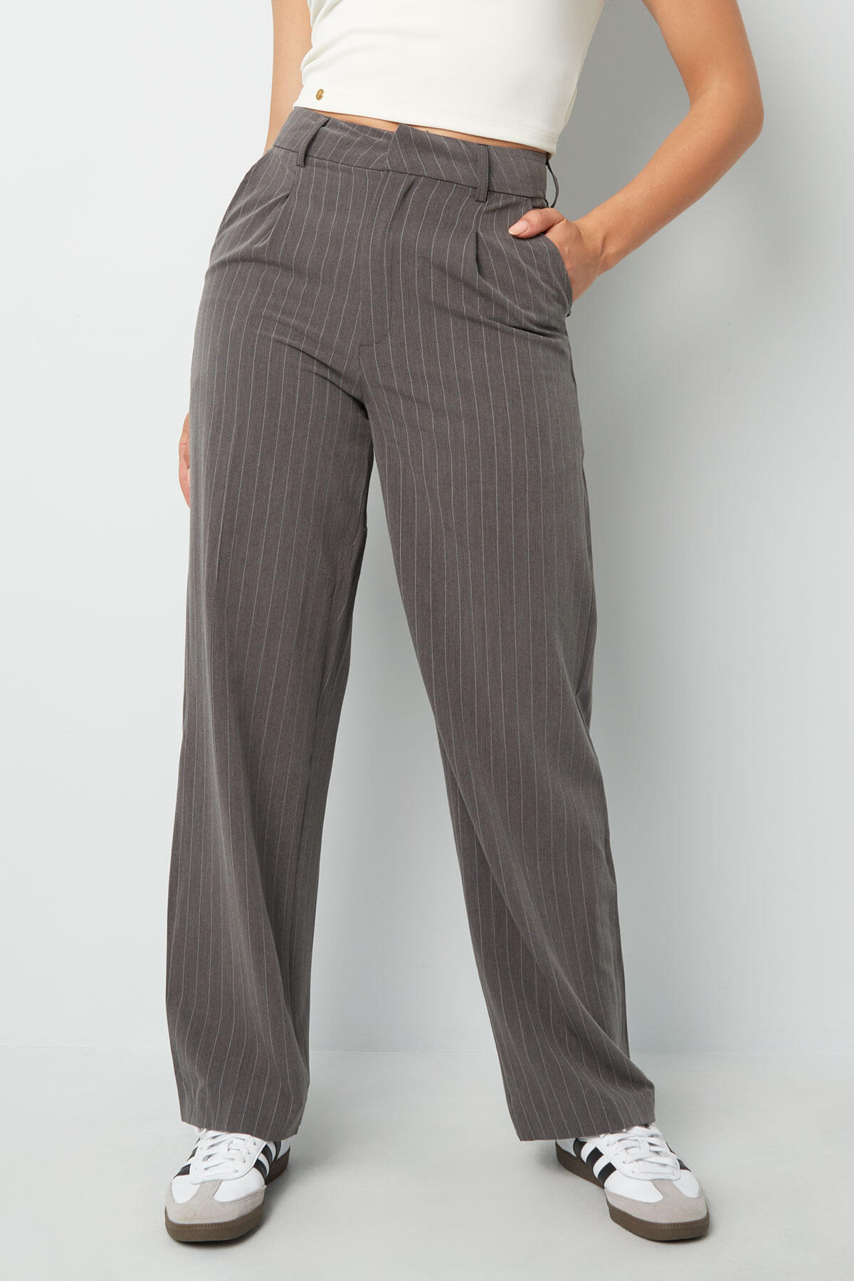 Gewebte Gerade Hose Elegante Streifen Bild2