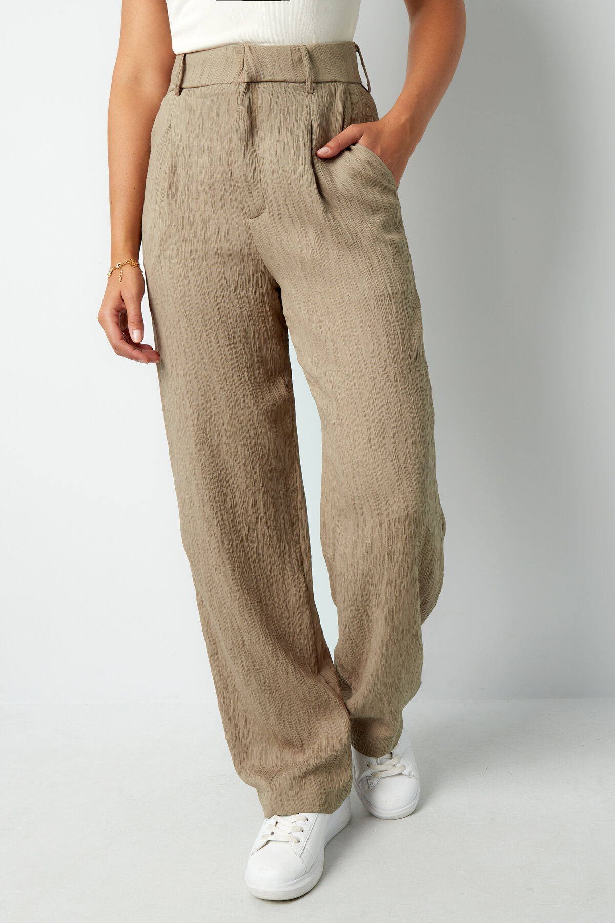 Gewebte Damen-Hose Gerade Schnitt Casual Einfarbig