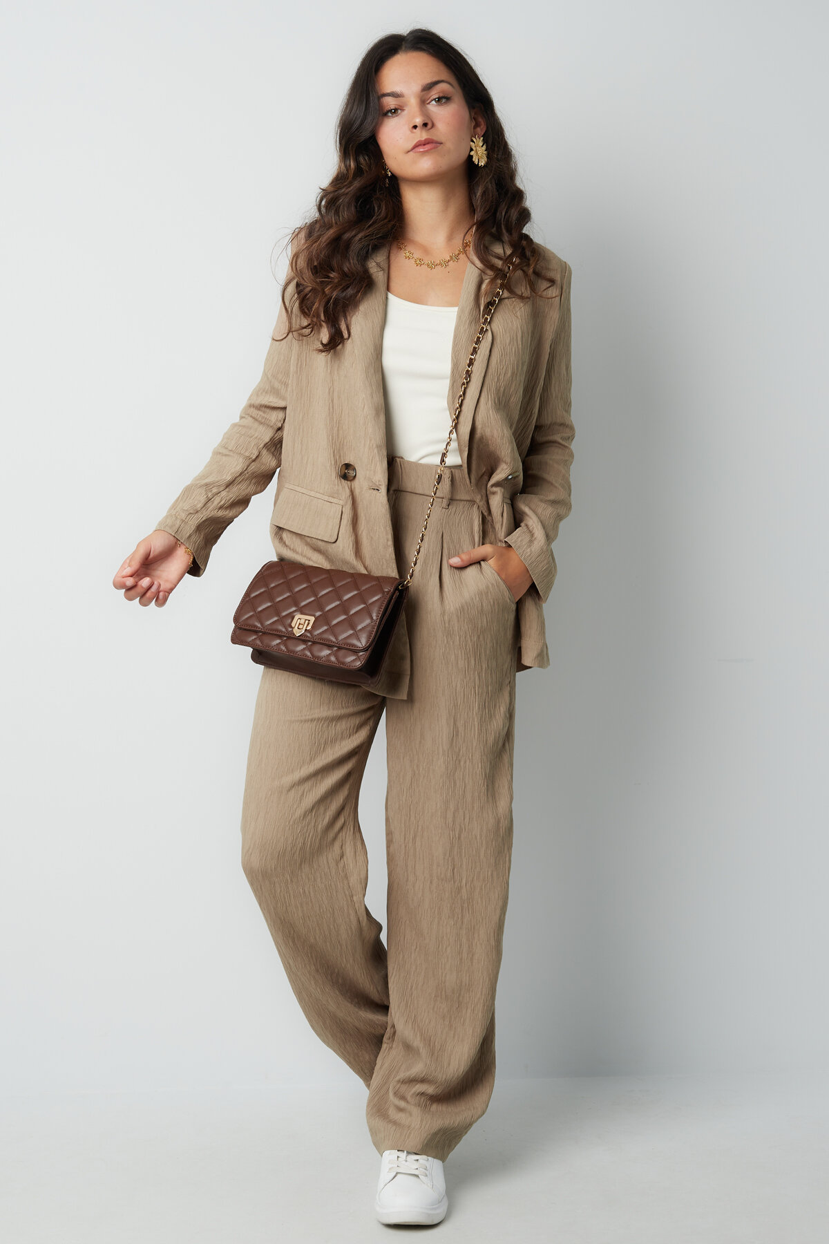 Pantalon Droit Femme Tissé Casual Couleur Unie h5 Image9