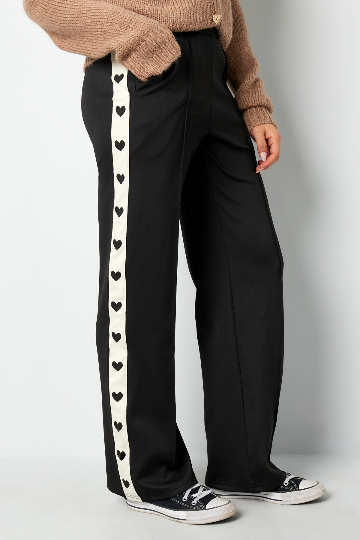 Woven Women's Straight Leg Pants Sporty Heart Pattern h5 Picture7