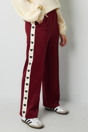 Woven Women's Straight Leg Pants Sporty Heart Pattern h5 Picture4