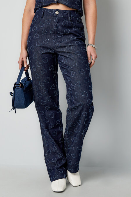 Cotton Woven Damen Gerade Hose Casual Herz Muster