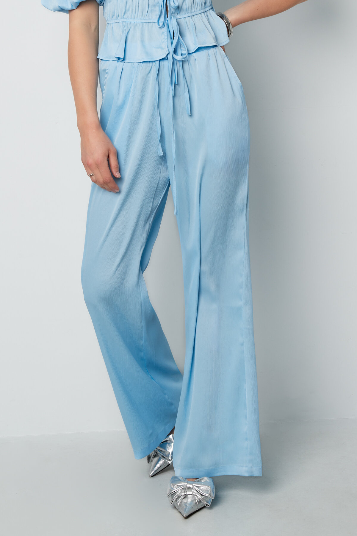Gewebte Polyester Damen Gerade Hosen Casual Einfarbig Frühling/Sommer Bild2