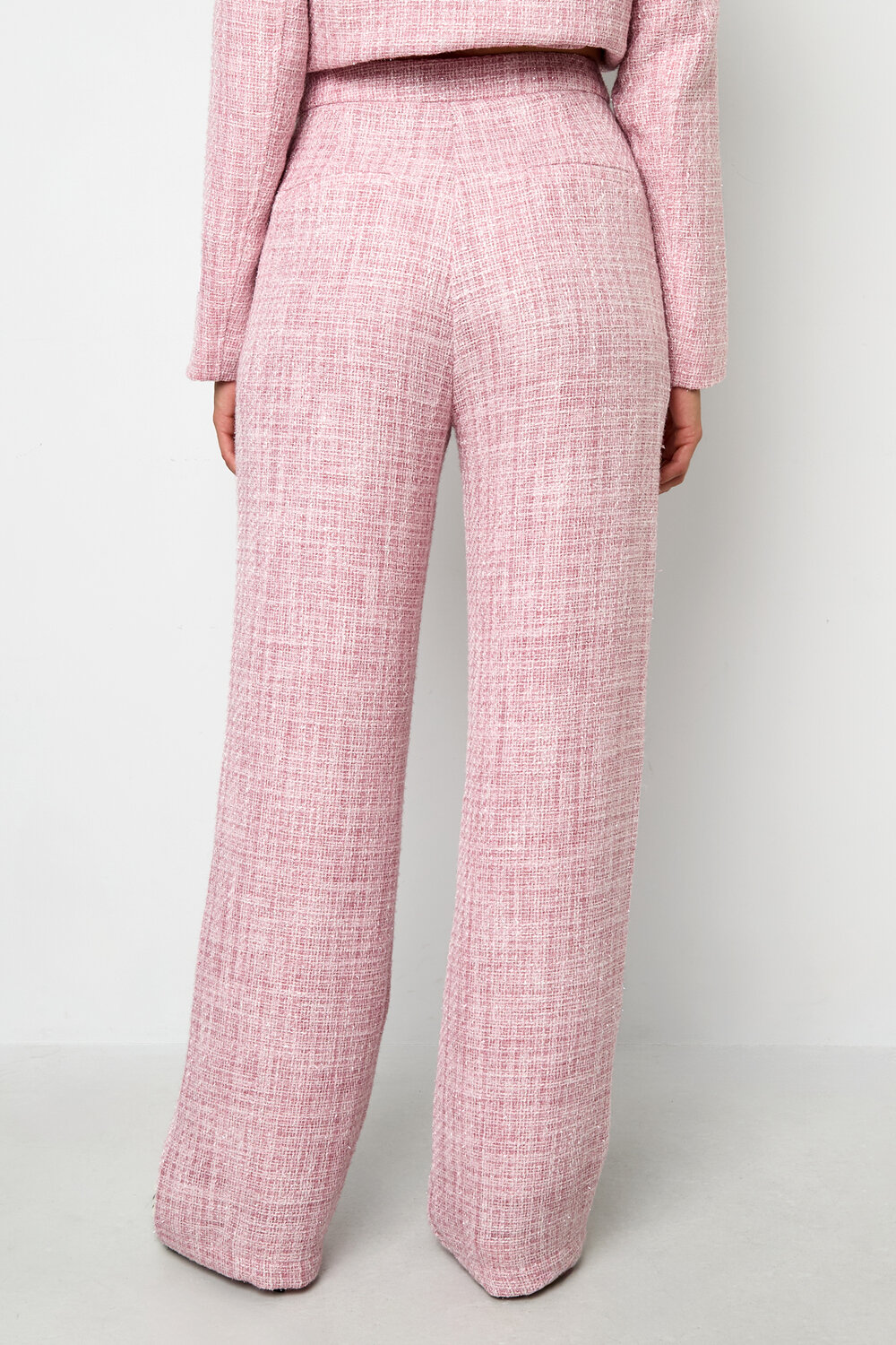 Tessuto Fibra di Poliestere Pantaloni Dritti Donna Eleganti a quadri Autunno/Inverno h5Immagine10