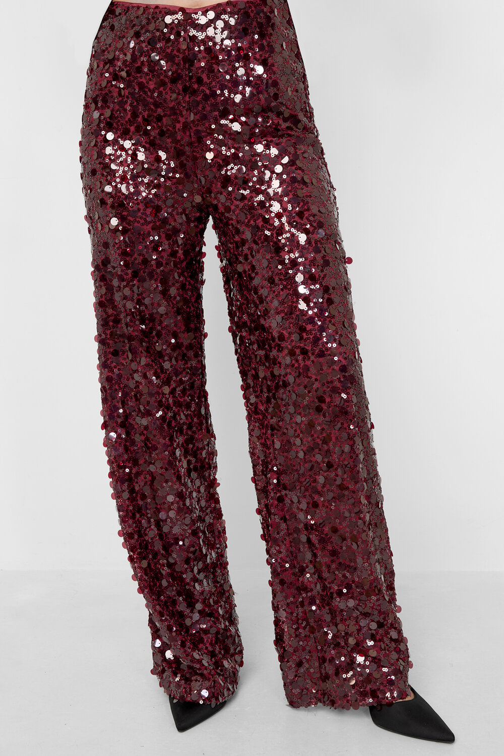 Gewebte Polyesterfaser Damen Gerade Hose Pailletten Elegant h5Bild10
