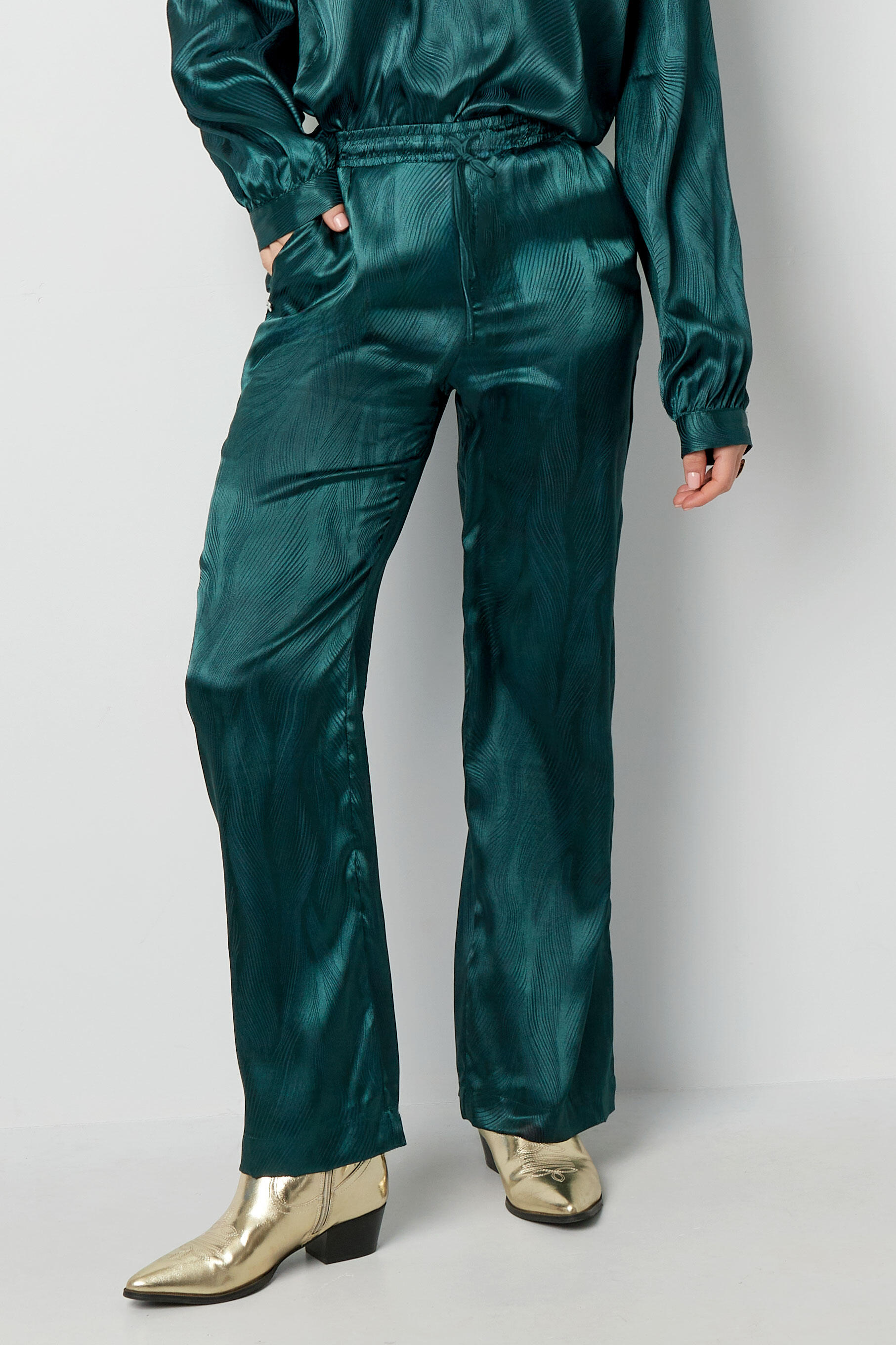 Polyester Damen Weite Hose Satin Finish h5 Bild2