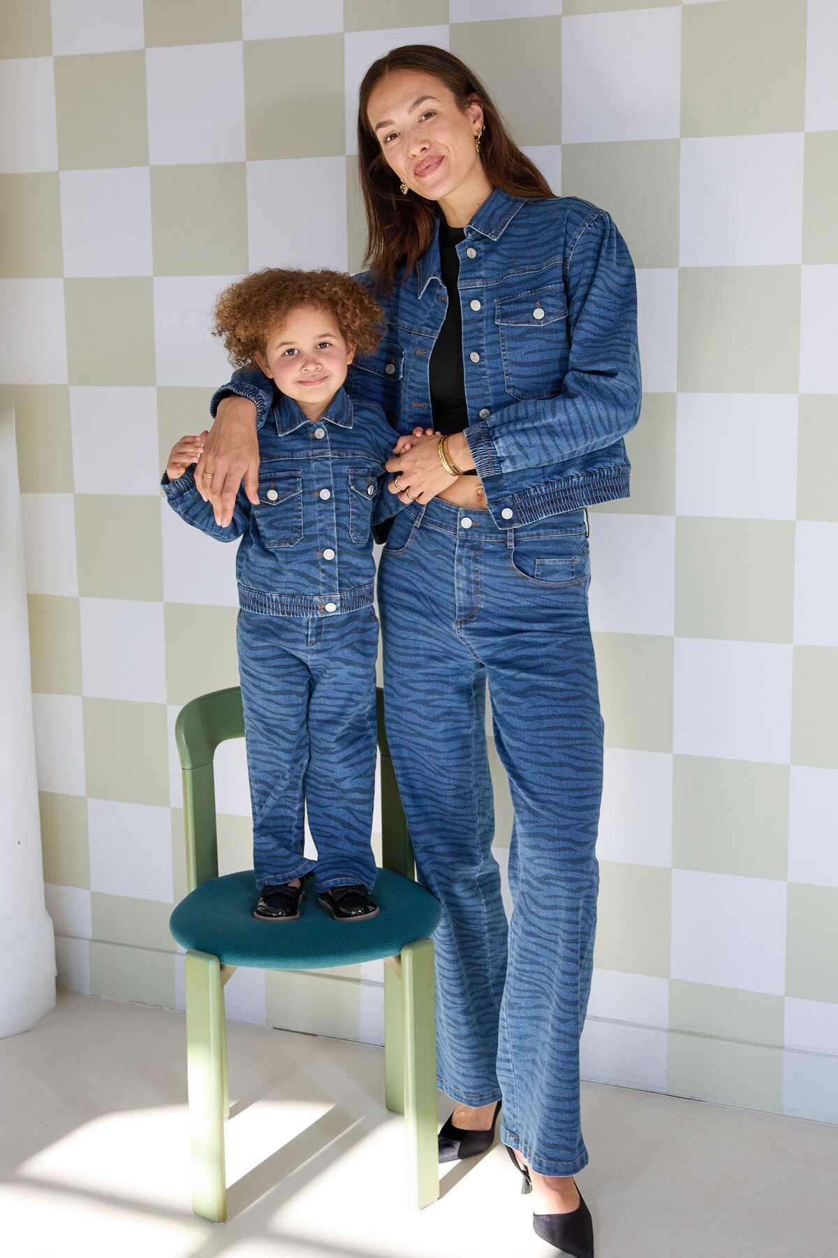 Cotton Denim Pants Casual Zebra Stripes Picture6