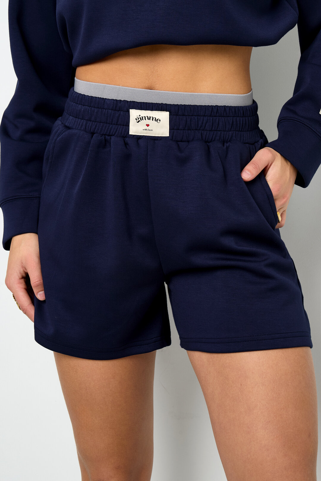 Knitted Polyester Fiber Women's Casual Shorts Sporty Solid Color h5 Picture6