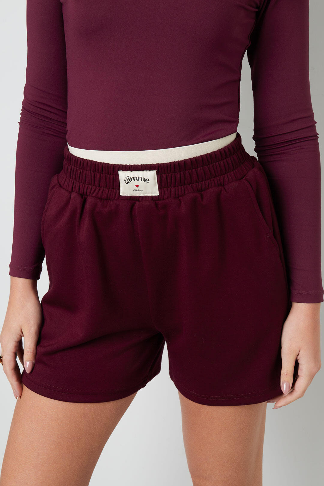 Knitted Polyester Fiber Women's Casual Shorts Sporty Solid Color h5 Picture8