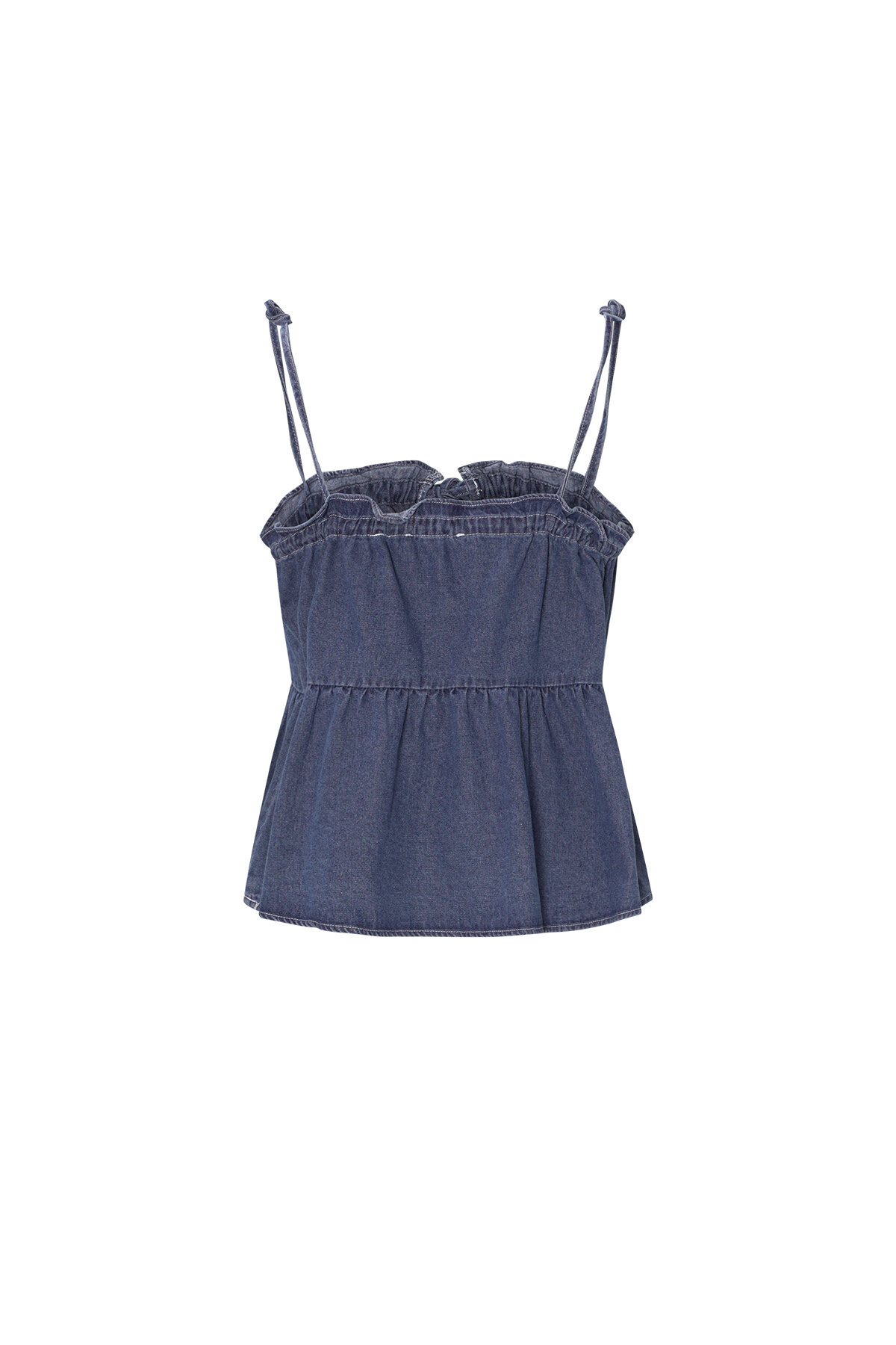 Woven Denim Women's Casual Top Spring/Summer Solid Color h5 Picture3