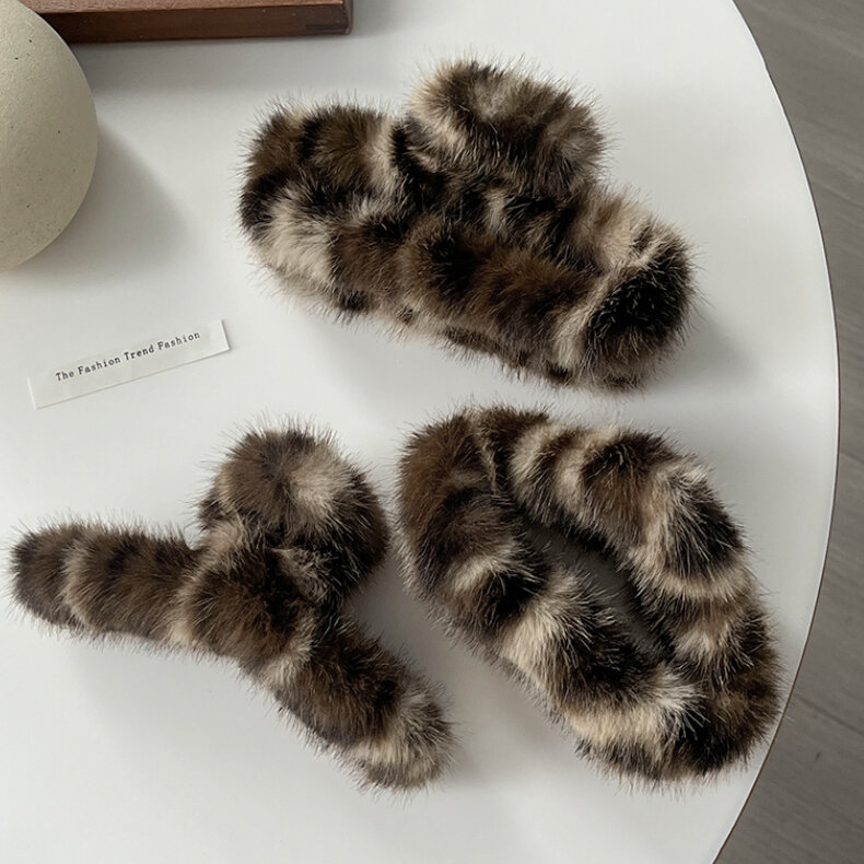 Luxuriöse Haarspangen aus Polyester mit Leopardenmuster für Damen – Alltagstauglich 2