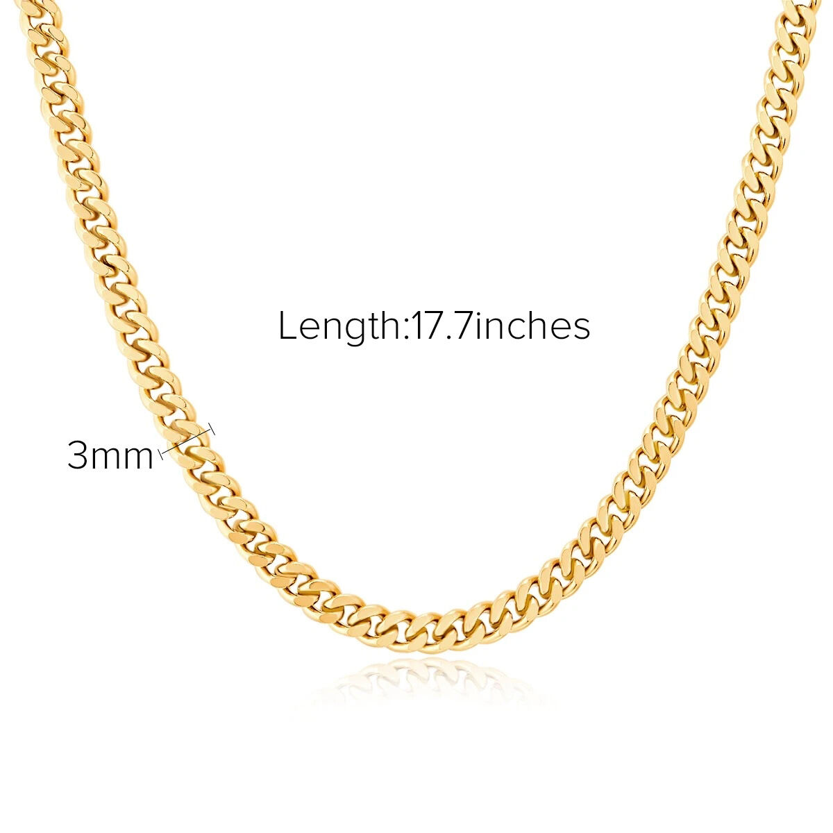 1 Piece Classic Chain Stainless Steel Waterproof Gold Color Necklace h5 