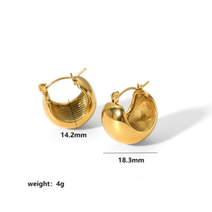1 paire de boucles d'oreilles sphériques polies en acier inoxydable plaqué or simples et classiques pour bijoux pour femmes à porter au quotidien h5 Image6