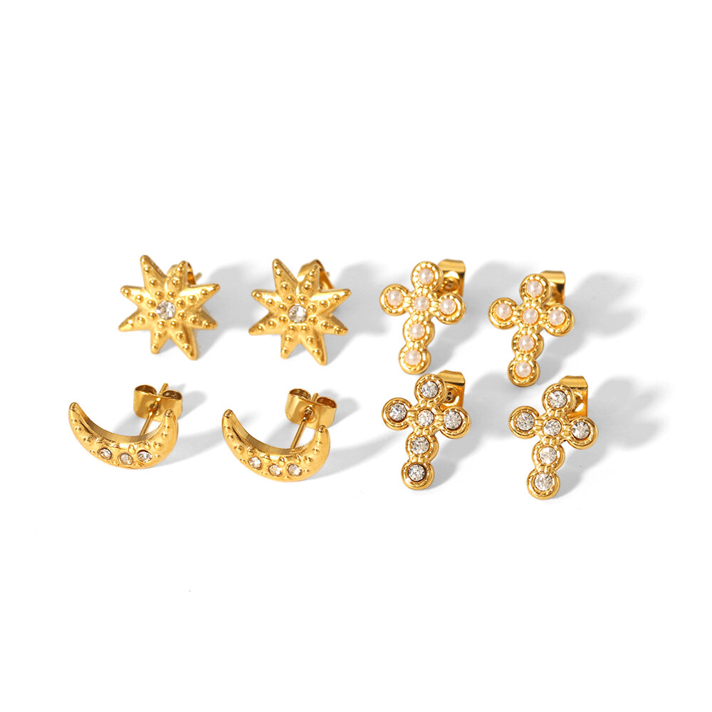 Simple Star Shape Stainless Steel Waterproof Women's Studs 2