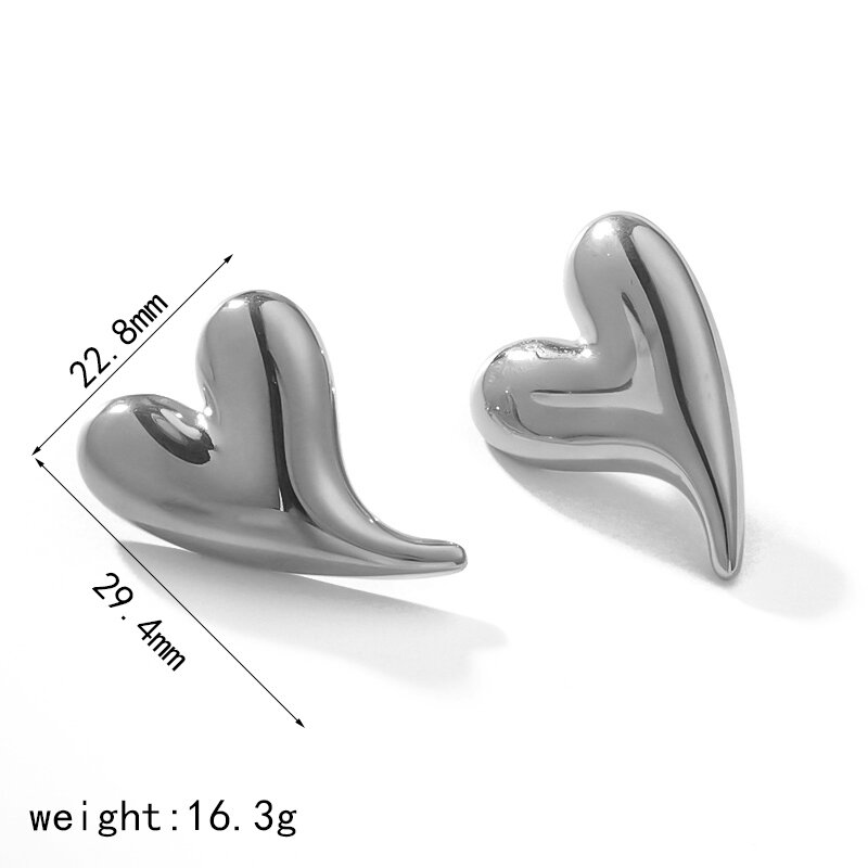 1 Paar stilvolle, schlichte, glatte, herzförmige Ohrringe aus 18 Karat vergoldetem Edelstahl, geeignet für den Alltag von Frauen h5 Bild6