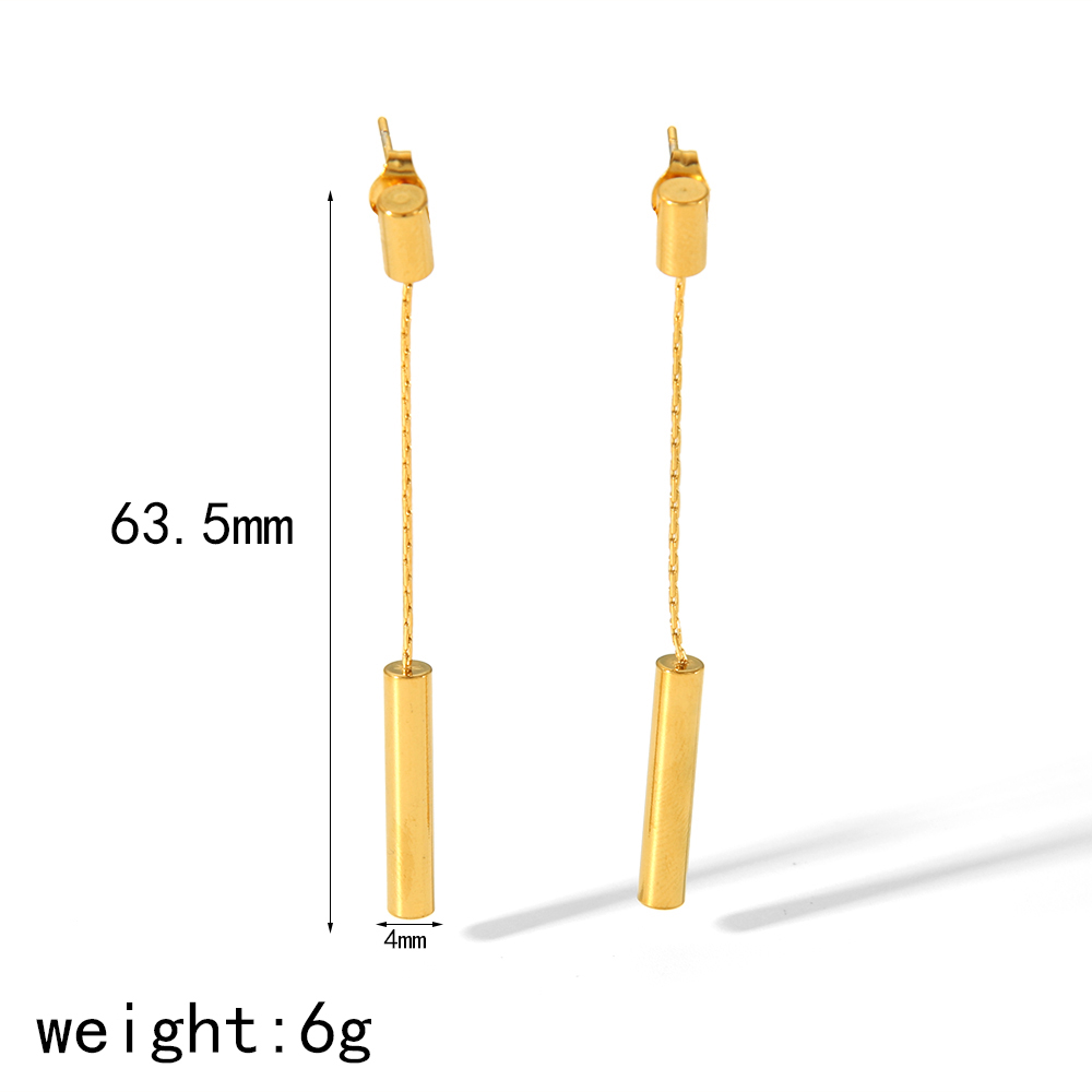 1 paire de boucles d'oreilles géométriques classiques en acier inoxydable plaqué or pour femme, à porter au quotidien h5 Image7