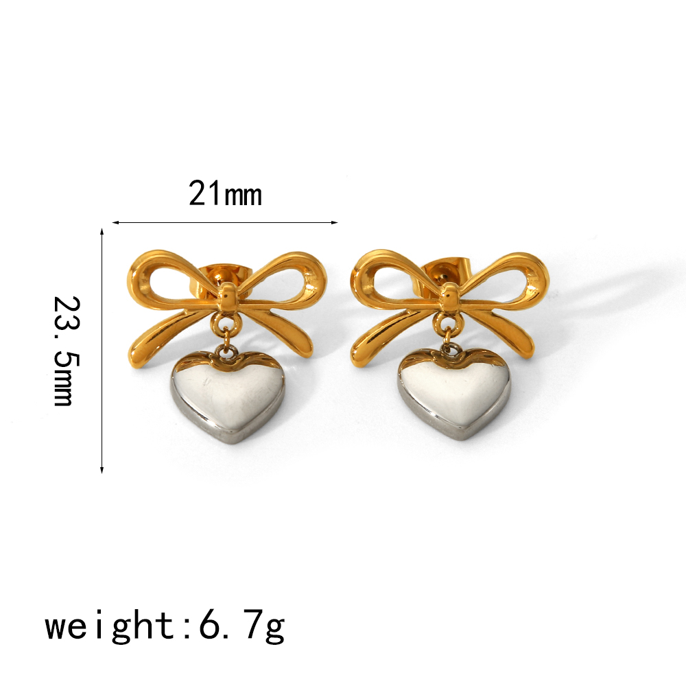 1 paire de boucles d'oreilles pendantes en acier inoxydable plaqué or  créatives et à la mode, de couleur assortie, pour bijoux pour femmes à porter au quotidien h5 Image6
