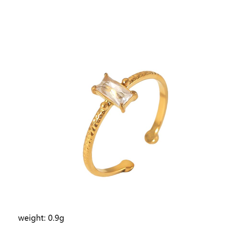 Daily Lightweight Stainless Steel Waterproof Women's Gemstone Rings 