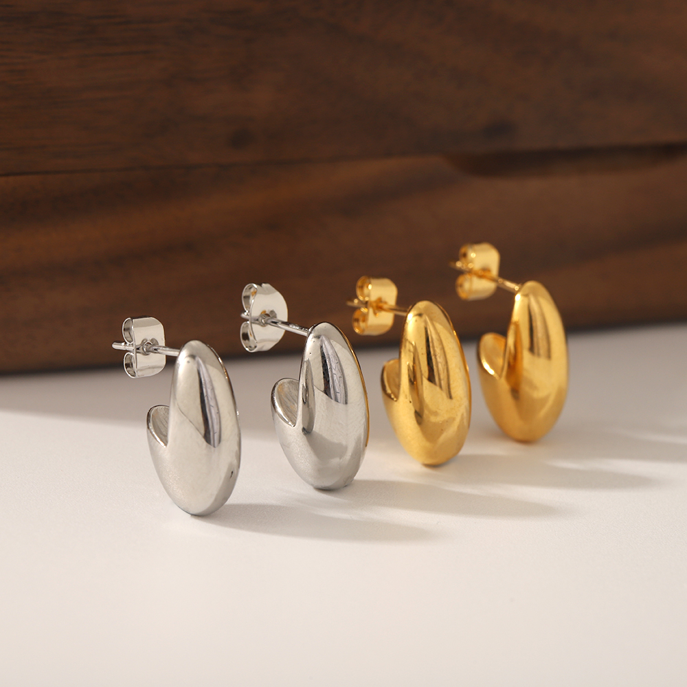 1 pair of creative and fashionable  gold-plated stainless steel irregular geometric earrings for women for daily wear
