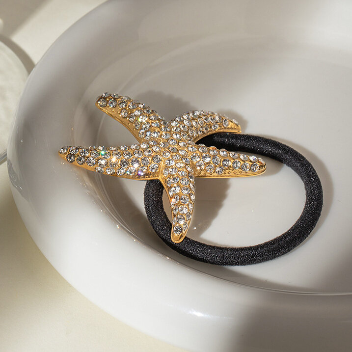 1 paio di fasce per capelli da donna con strass placcate in oro , serie lussuosa, semplici e tinta unita, in acciaio inossidabile h5 Immagine3