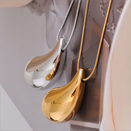 1 piece simple series classic geometric stainless steel gold plated women pendant necklaces 2
