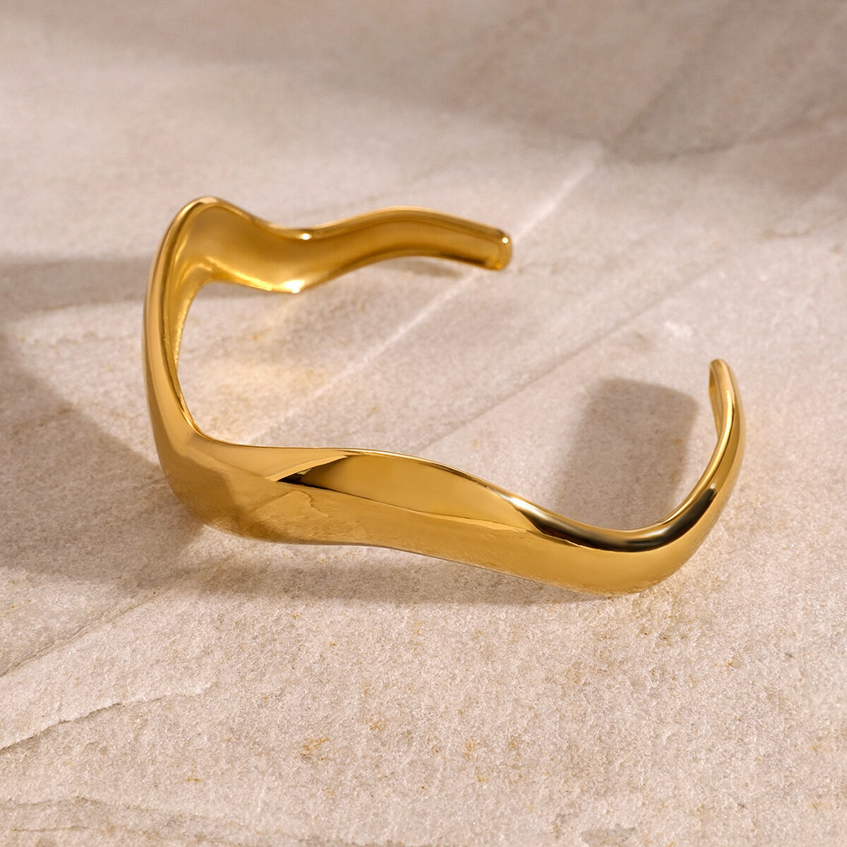 1 pezzo semplice serie semplice tinta unita acciaio inossidabile placcato oro 18K braccialetti da donna