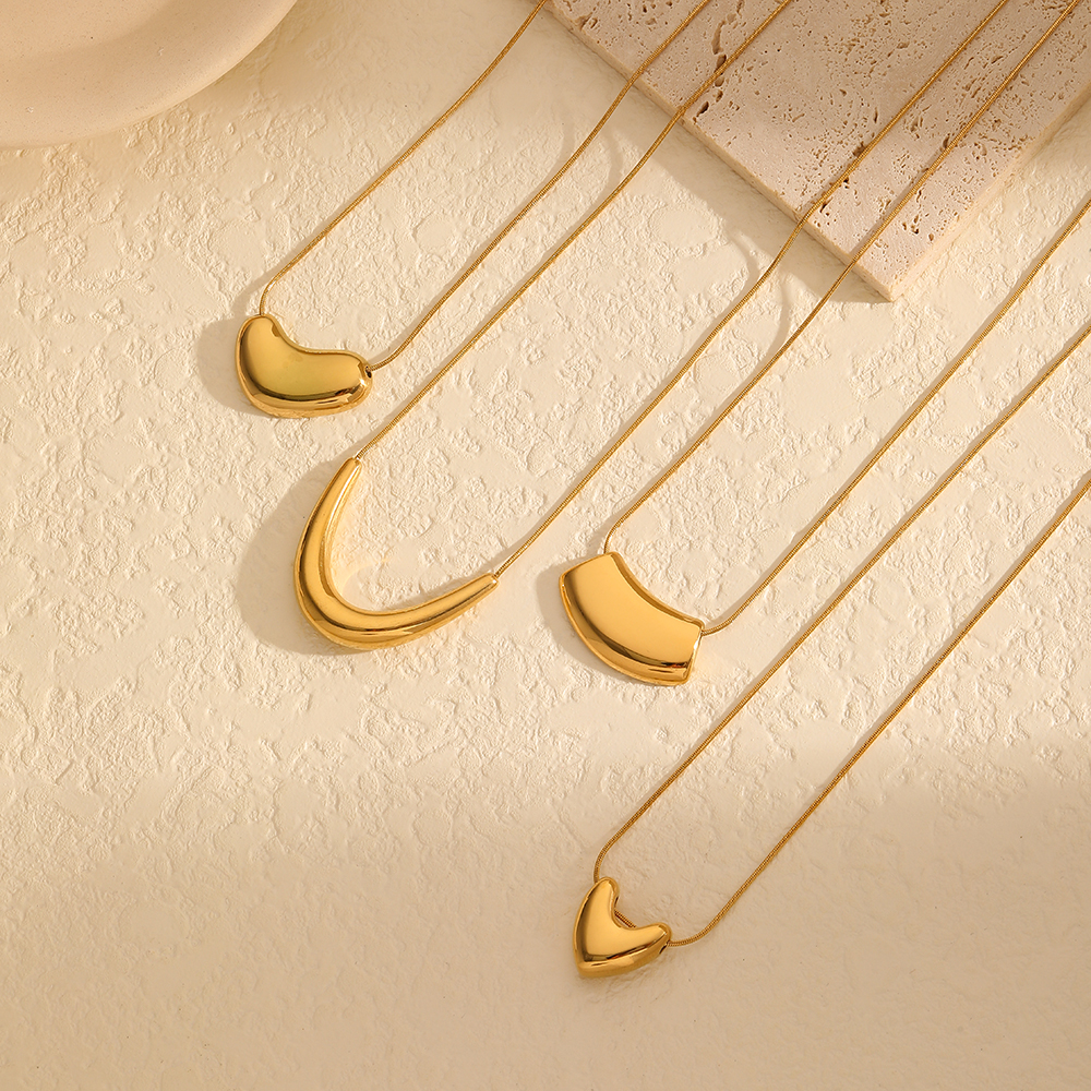 1 pezzo semplice serie giornaliera geometrica collana a catena placcata oro 18K