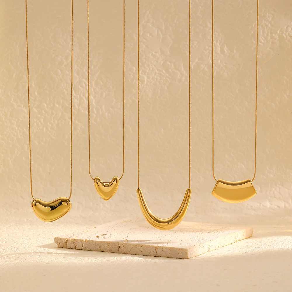 1 piece simple series daily geometric  gold plated chain necklaces Picture3