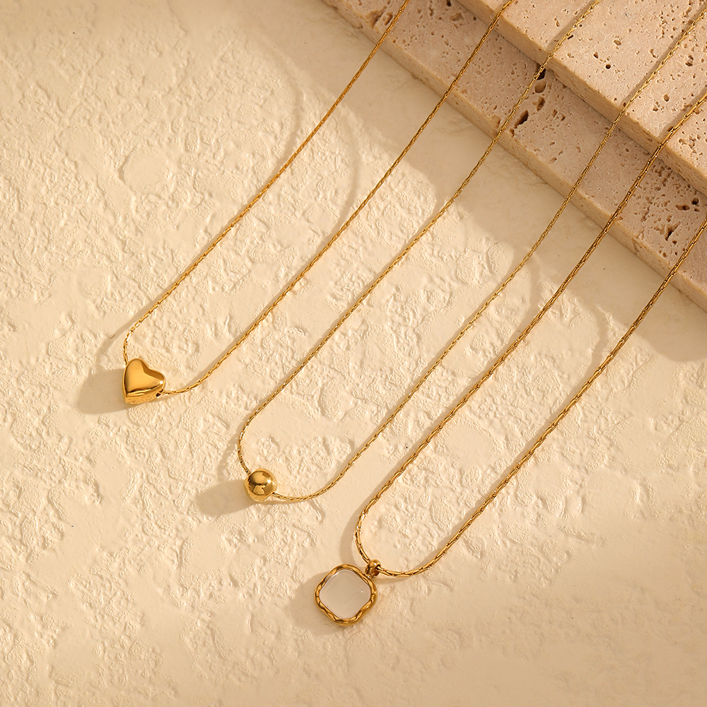 1 pezzo semplice serie semplice geometrica collane con ciondolo placcato oro 18K