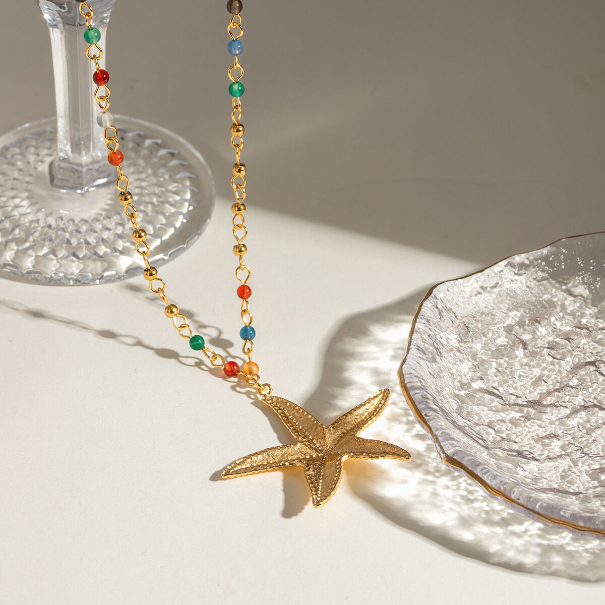 1 Stück Simple Series Vacation Turtle Edelstahl 18 Karat vergoldet Damen-Halsketten mit Anhänger h5 Bild4