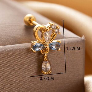 1 pezzo semplice serie classico cuore titanio acciaio senza placcatura materiale zircone orecchini da donna piercing h5 Immagine4