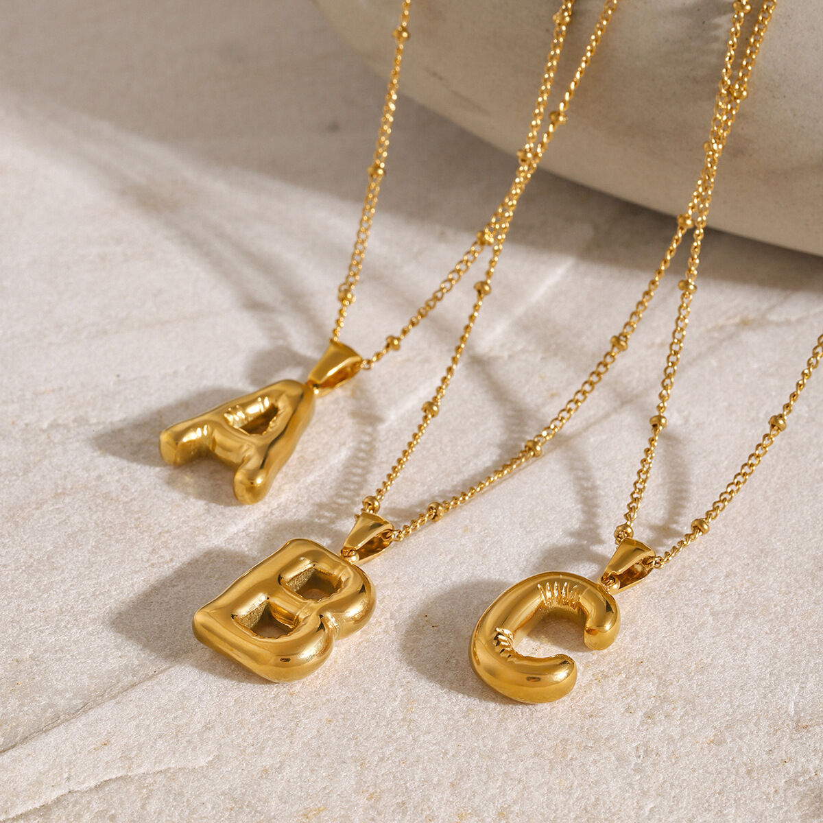 1 Piece Casual Letter Stainless Steel Waterproof Gold Color Pendant Necklace Picture3