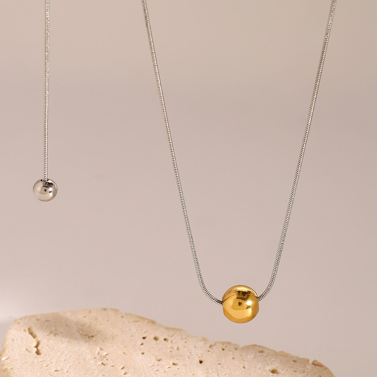 1 piece simple series simple geometric stainless steel  gold plated women pendant necklaces 2