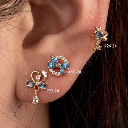 1 Piece Simple Series Classic Heart Titanium Steel No Plating Material Zircon Women Piercing Earrings