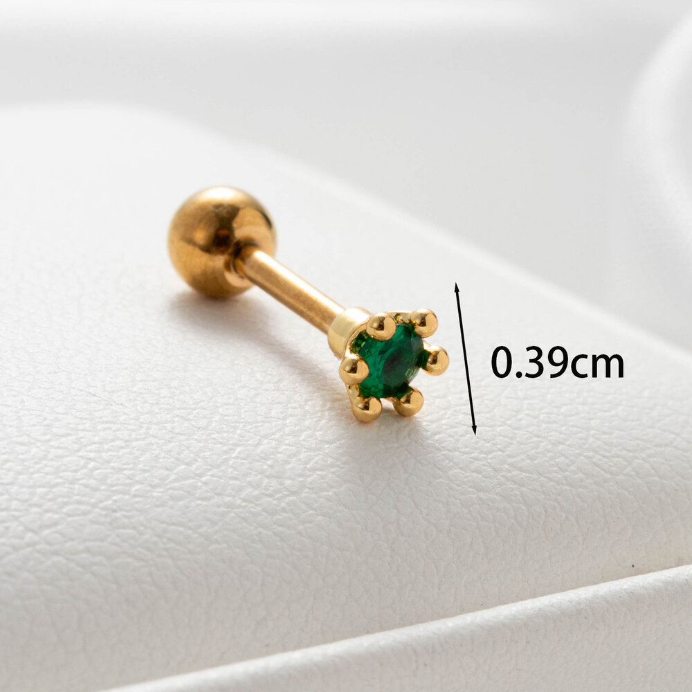 1 Piece Simple Series Simple Flower Titanium Steel No Plating Material Zircon Women Piercing Earrings h5Picture4