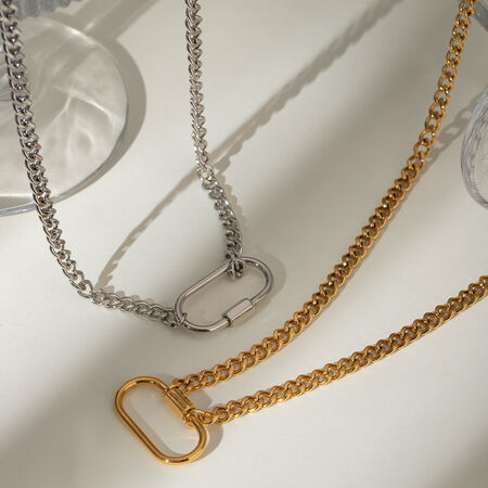 1 piece simple series casual geometric stainless steel gold plated women pendant necklaces