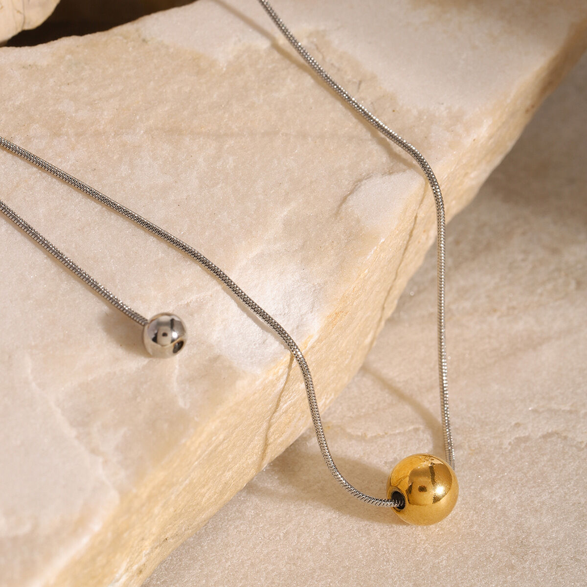 1 piece simple series simple geometric stainless steel  gold plated women pendant necklaces