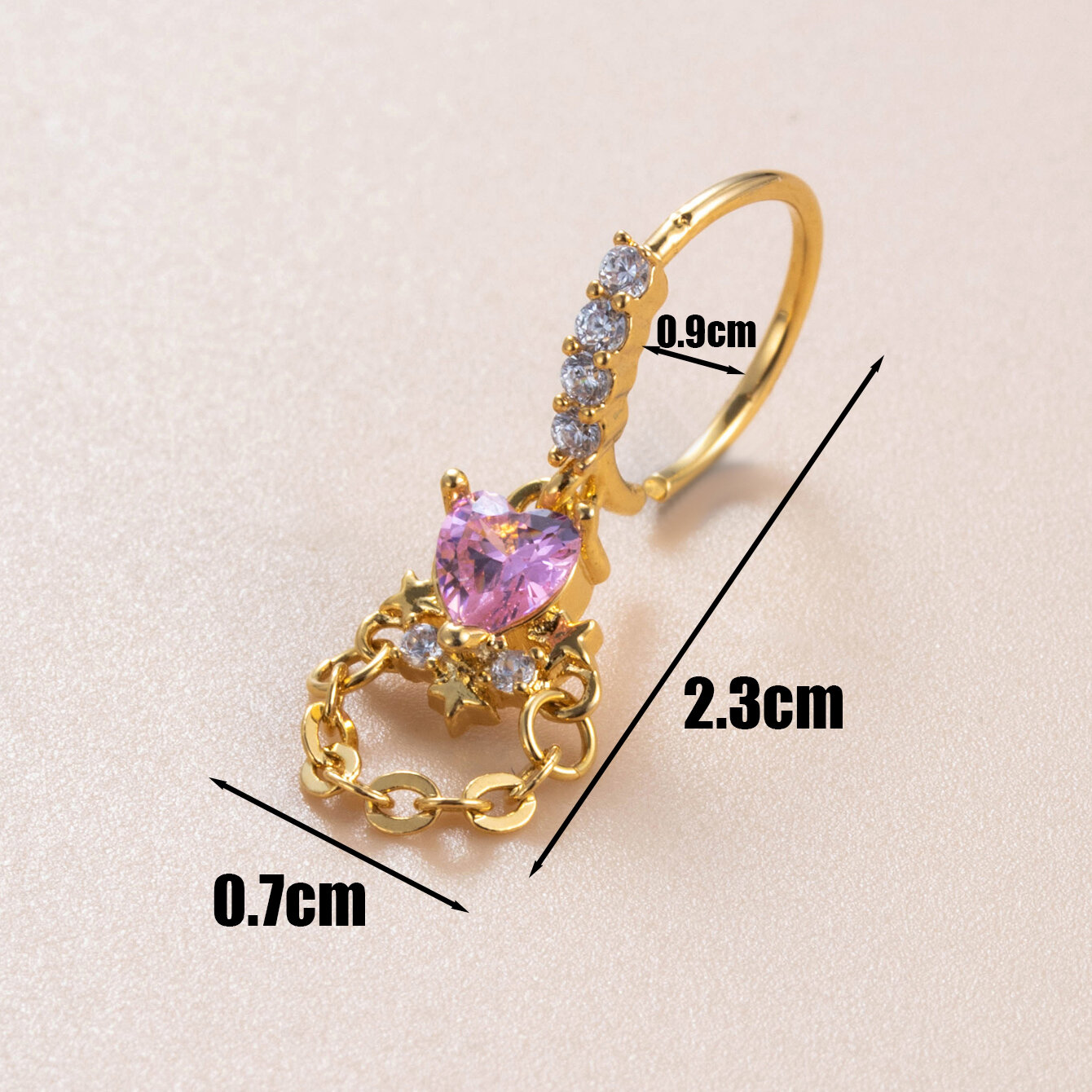 1 pezzo semplice serie semplice cuore rame senza placcatura materiale zircone orecchini da donna piercing h5 Immagine4