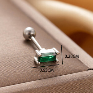 1 pezzo semplice serie classico cuore titanio acciaio senza placcatura materiale zircone orecchini da donna piercing h5 Immagine4