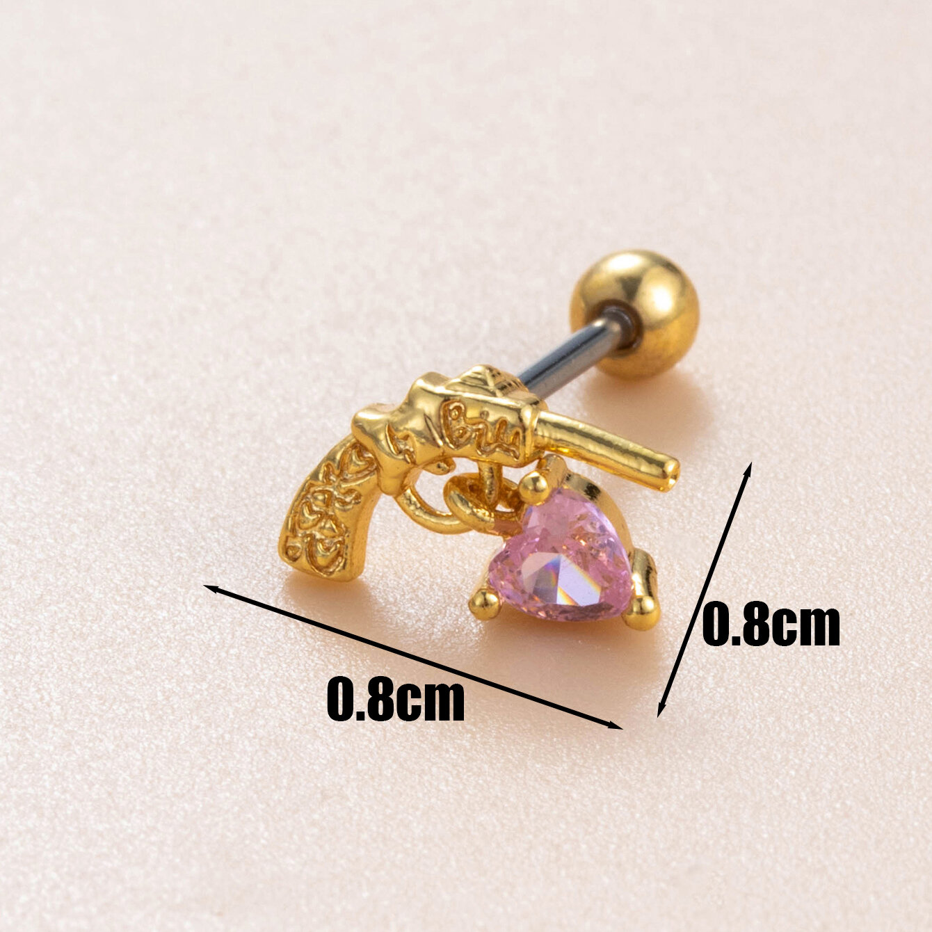 1 pezzo semplice serie semplice cuore rame senza placcatura materiale zircone orecchini da donna piercing h5 Immagine3