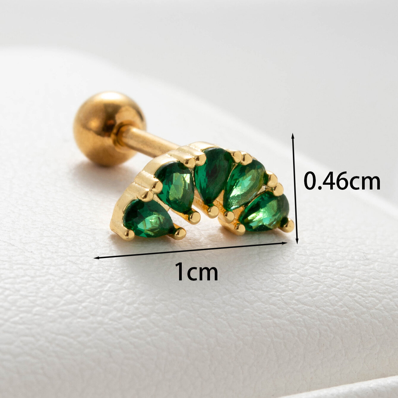 1 Adet Sade Seri Basit Bitki Titanyum Çelik Kaplamasız Malzeme Zirkon Kadın Piercing Küpe h5 Resim5