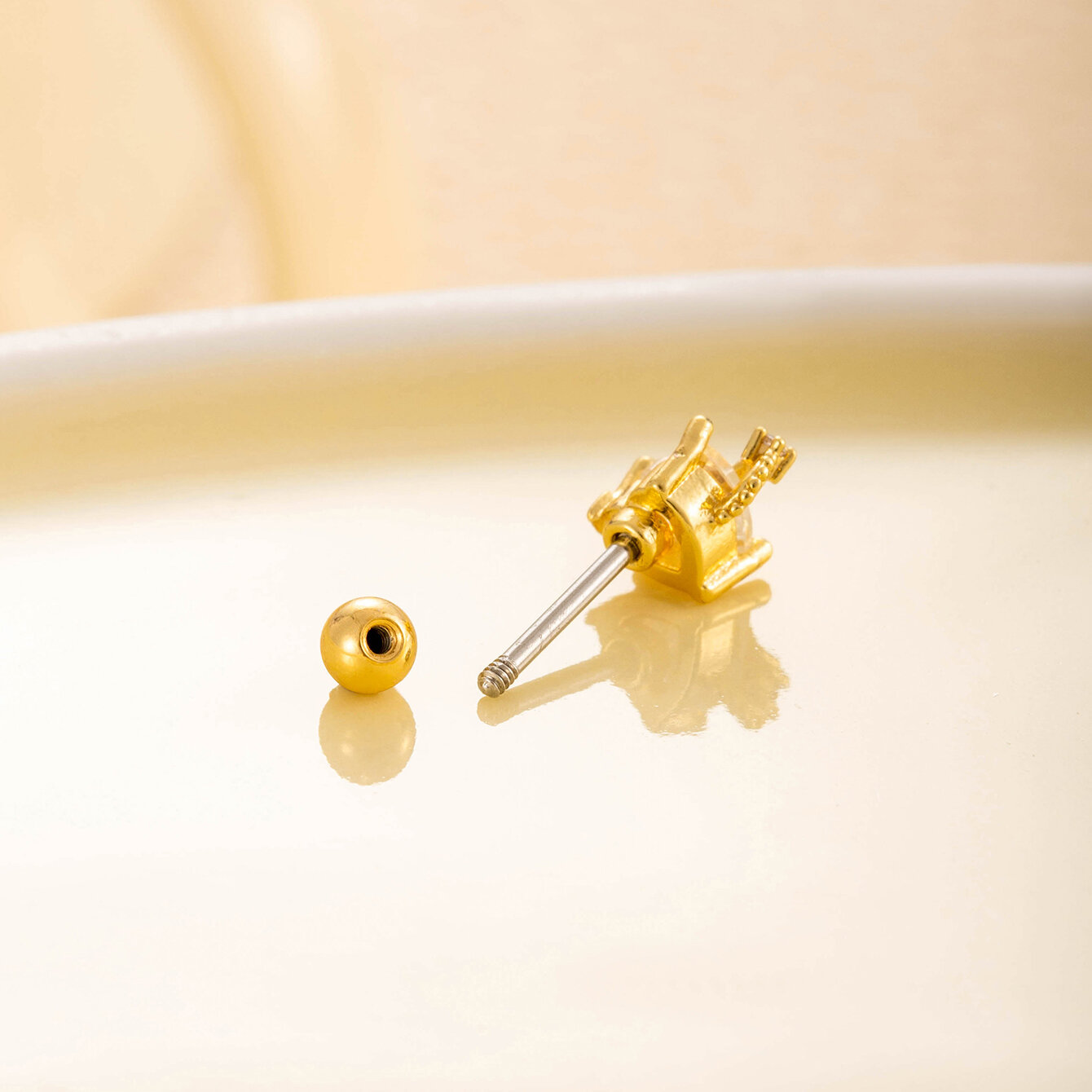 1 pezzo semplice serie semplice cuore acciaio titanio senza placcatura materiale zircone orecchini da donna piercing h5 Immagine6