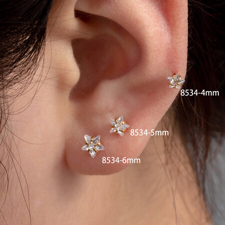 1 Stück Simple Series Schlichte geometrische Ohrringe aus Titanstahl ohne Beschichtung mit Zirkonia für Damen