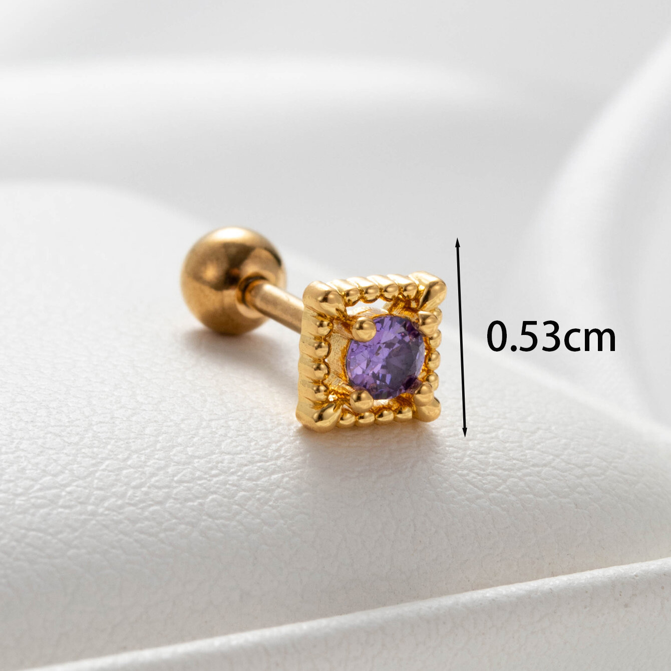 1 stuk eenvoudige serie, eenvoudige bloem, titaniumstaal, geen plating, zirkonia, oorbellen voor dames h5 Afbeelding5