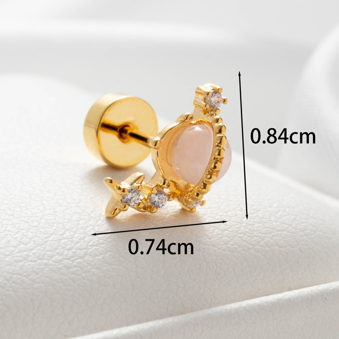 1 pezzo semplice serie classica animale titanio acciaio senza placcatura materiale zircone orecchini da donna piercing h5 Immagine3