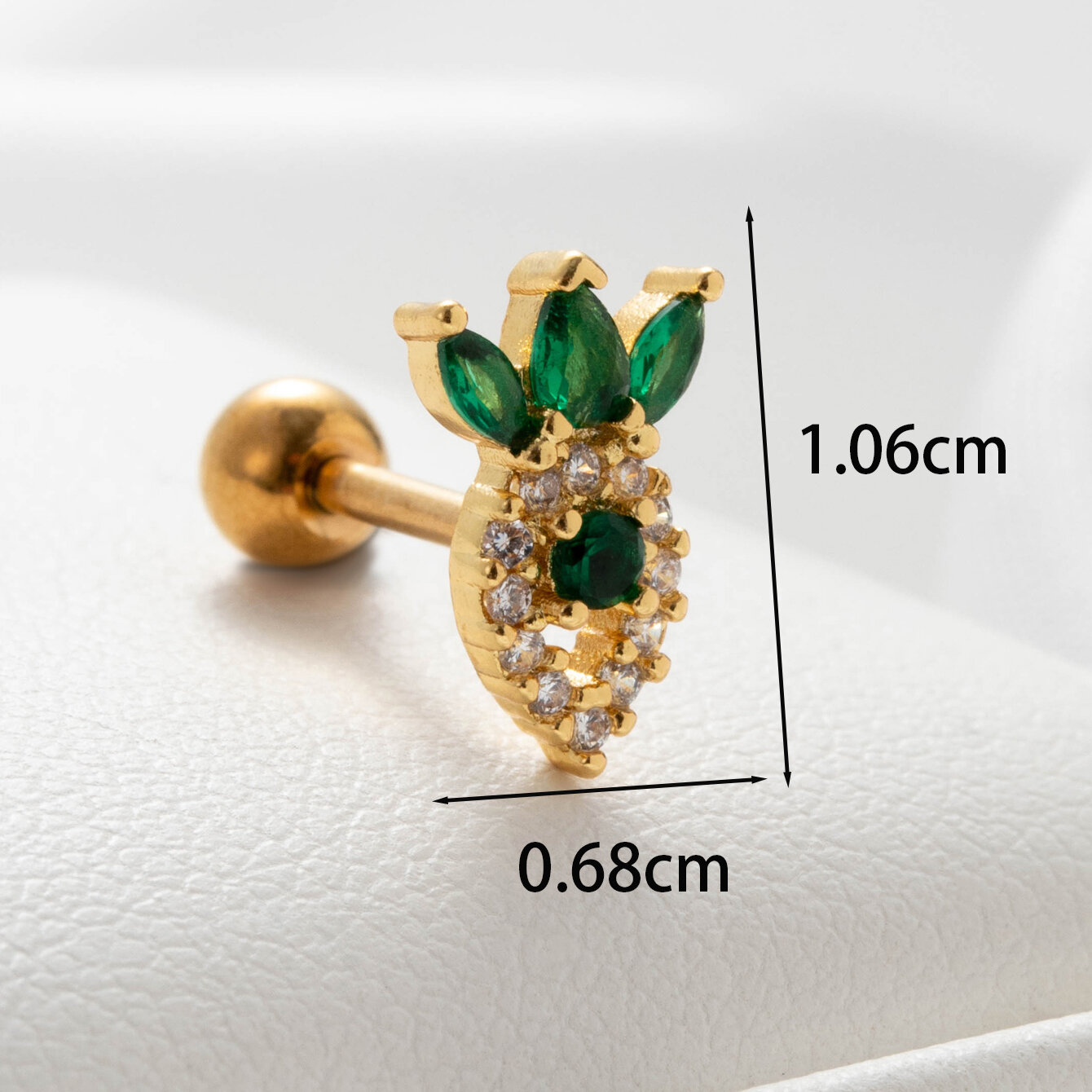 1 Adet Sade Seri Basit Bitki Titanyum Çelik Kaplamasız Malzeme Zirkon Kadın Piercing Küpe h5 Resim4