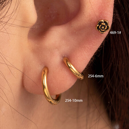 1 pezzo semplice serie classica fiore titanio acciaio senza placcatura materiale orecchini da donna piercing
