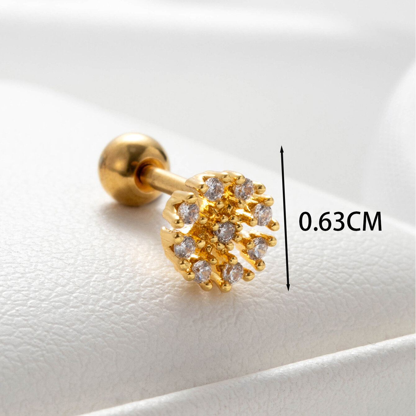 1 Adet Sade Seri Klasik Kalp Bakır Kaplamasız Zirkon Taşlı Kadın Piercing Küpe h5Resim5